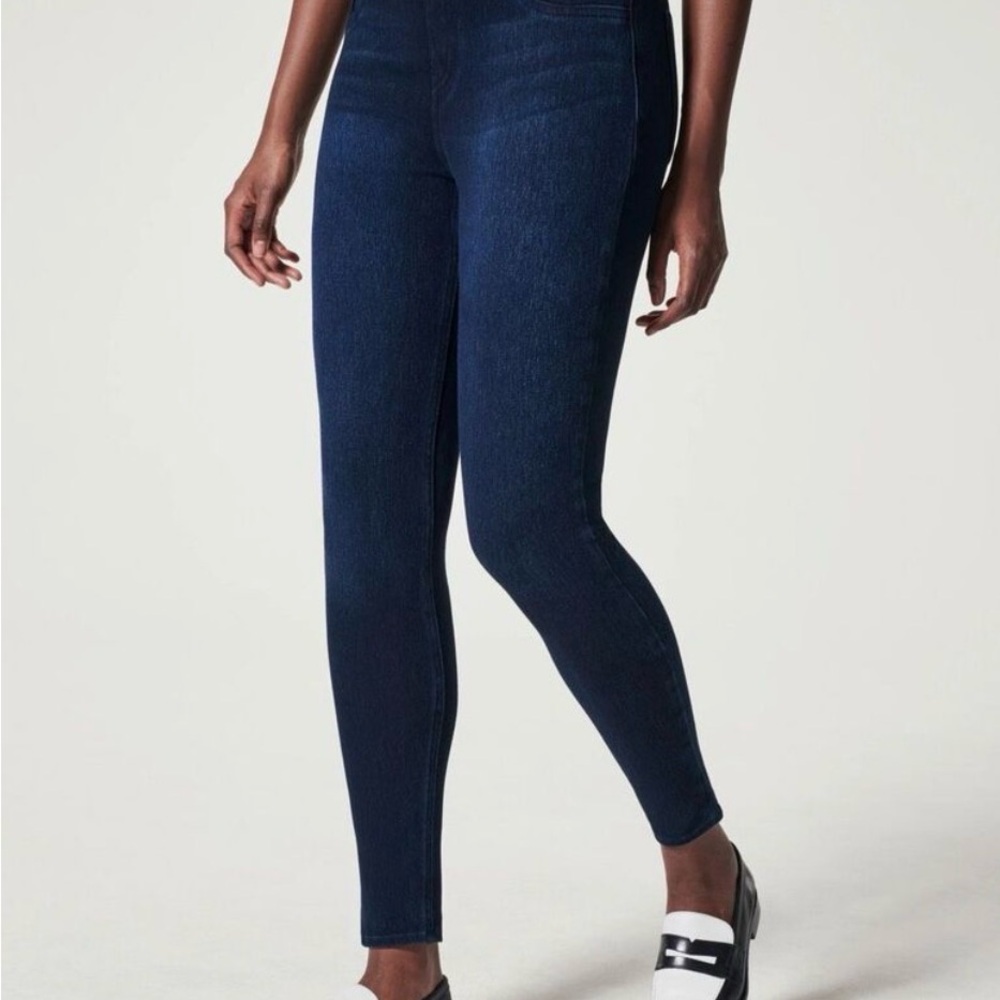 SPANX Jean-Ish Ankle Leggings Dark Wash Women Size M